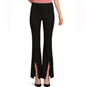 NWT DEREK LAM 10 CROSBY DESIGNER FRONT SLIT STRETCHY BLACK PANTS SIZE 8